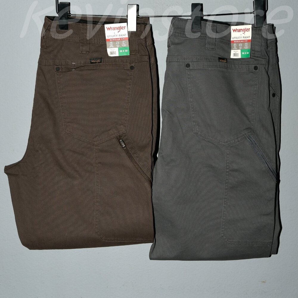 2 pairs Wrangler Men's Utility Pants Brown , Gray . Price is for‎ 2